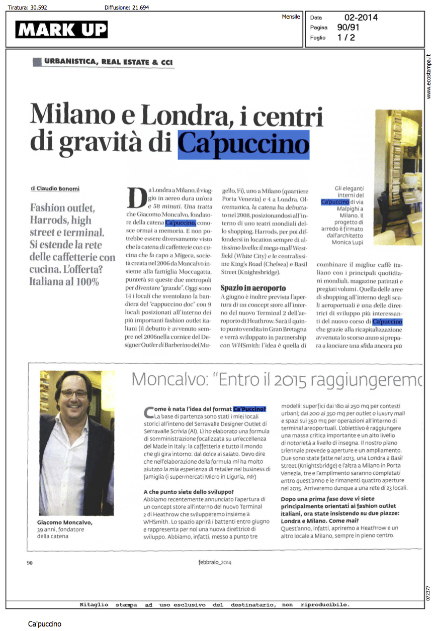 Mark Up
Febbario 2014