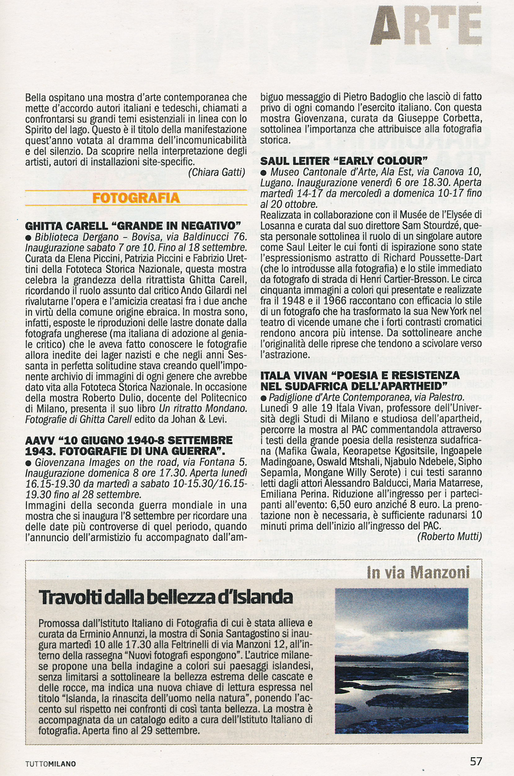 Tutto Milano
La Repubblica
Settembre 2013